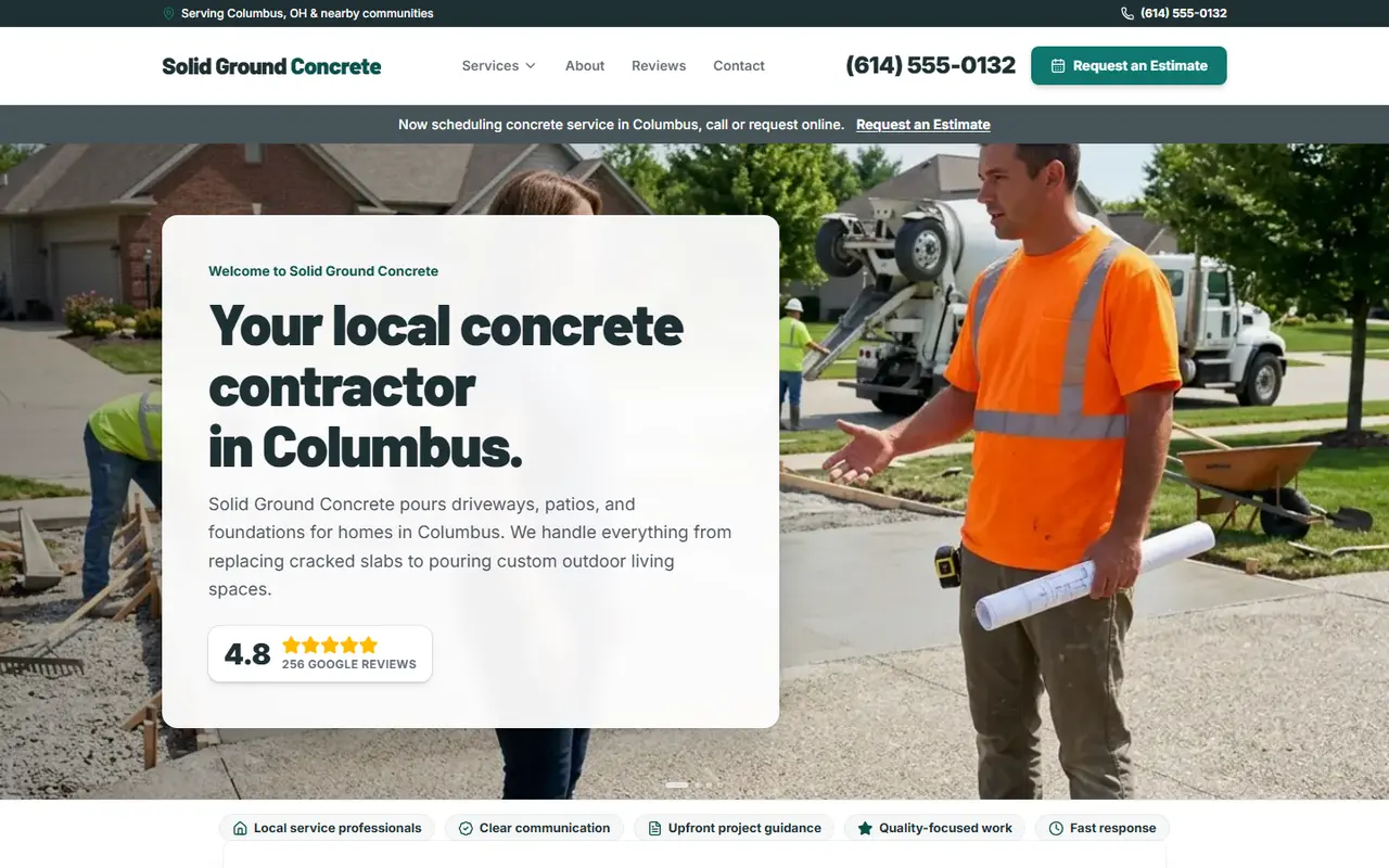 Concrete demo website, design A