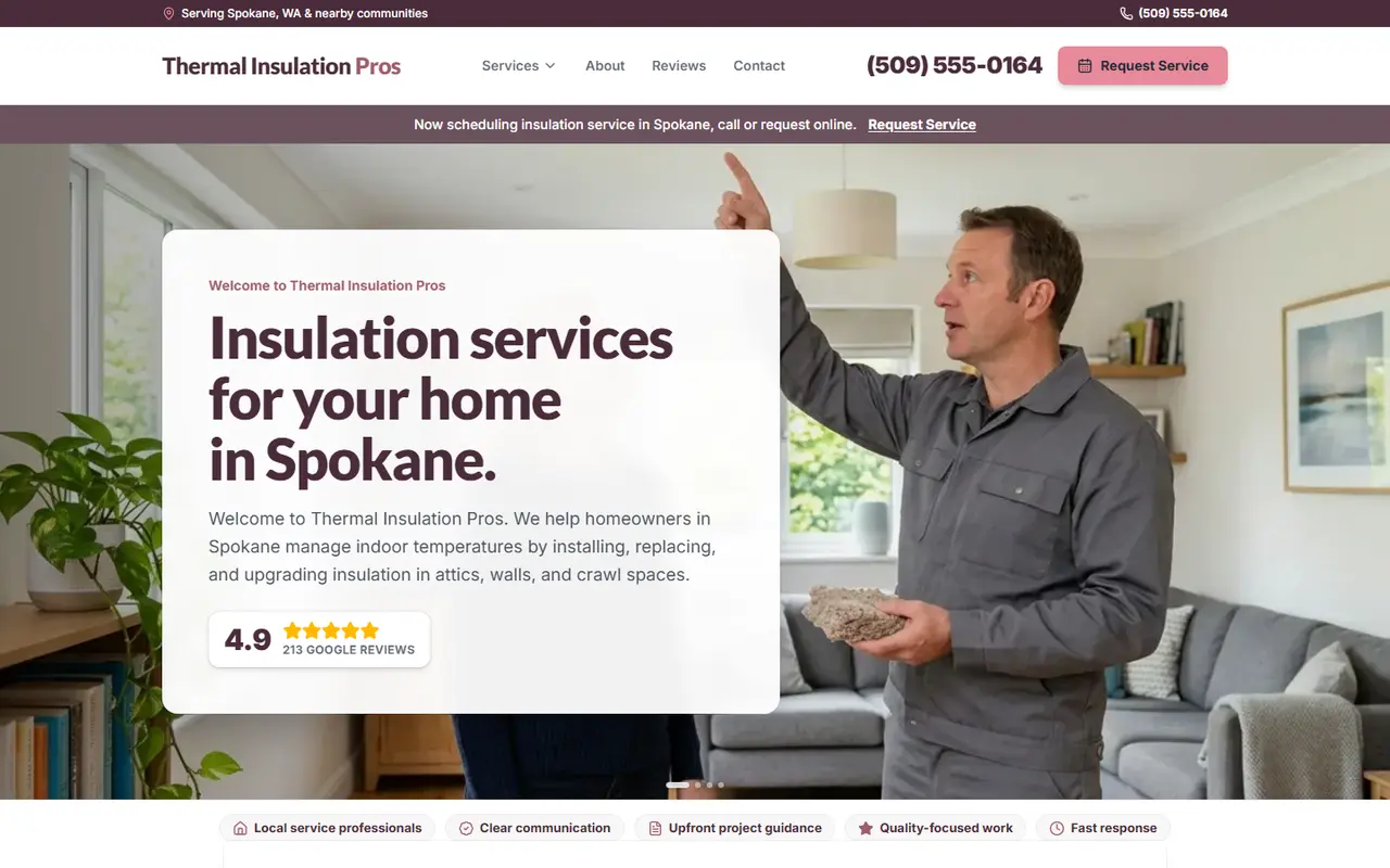 Insulation demo website, design A