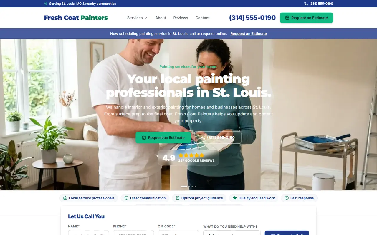 Painting demo website, design A